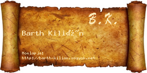 Barth Kilián névjegykártya